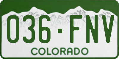 CO license plate 036FNV