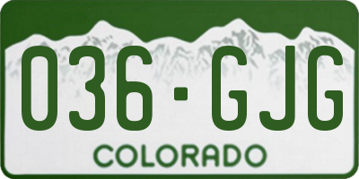 CO license plate 036GJG