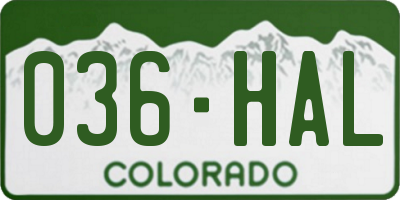 CO license plate 036HAL