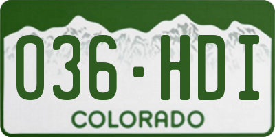 CO license plate 036HDI
