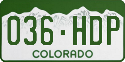CO license plate 036HDP