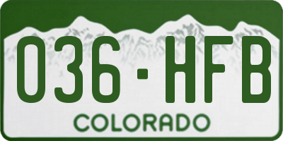 CO license plate 036HFB