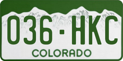 CO license plate 036HKC