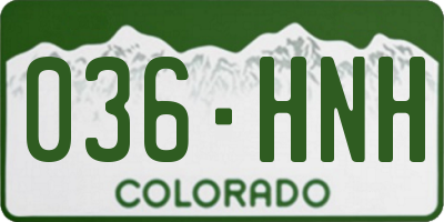 CO license plate 036HNH