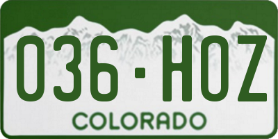 CO license plate 036HOZ