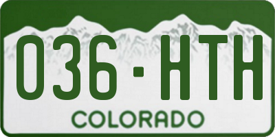 CO license plate 036HTH