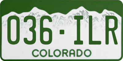 CO license plate 036ILR