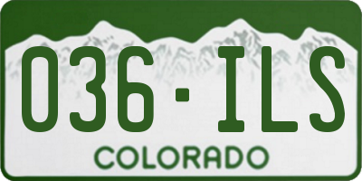 CO license plate 036ILS