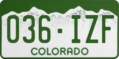 CO license plate 036IZF