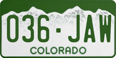 CO license plate 036JAW