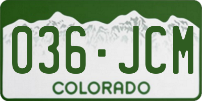 CO license plate 036JCM