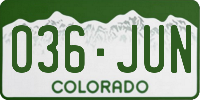 CO license plate 036JUN