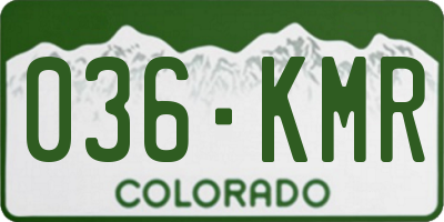 CO license plate 036KMR