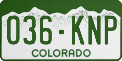 CO license plate 036KNP