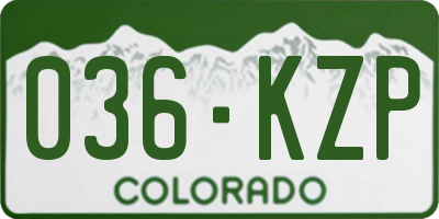 CO license plate 036KZP