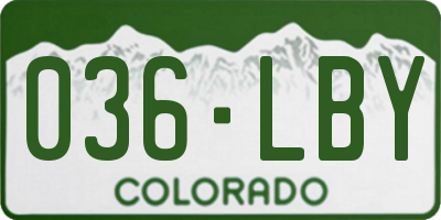 CO license plate 036LBY