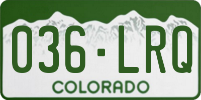 CO license plate 036LRQ