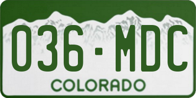 CO license plate 036MDC