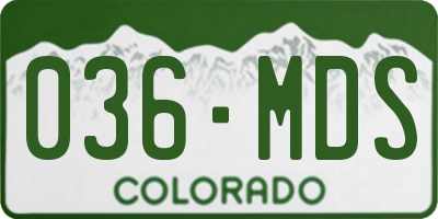 CO license plate 036MDS
