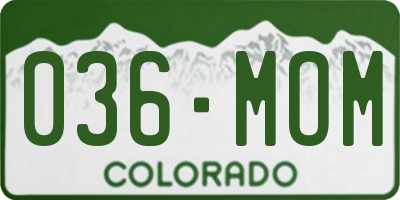 CO license plate 036MOM