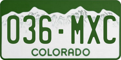 CO license plate 036MXC