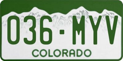 CO license plate 036MYV