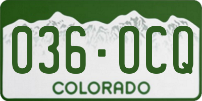 CO license plate 036OCQ