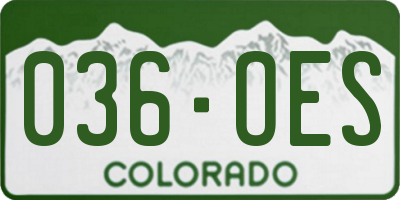 CO license plate 036OES