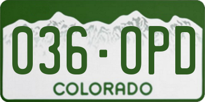 CO license plate 036OPD