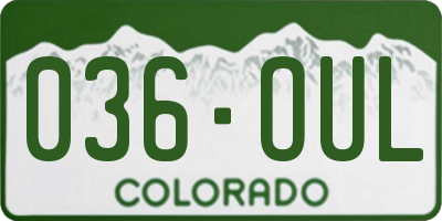 CO license plate 036OUL