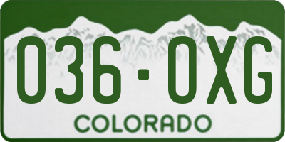 CO license plate 036OXG
