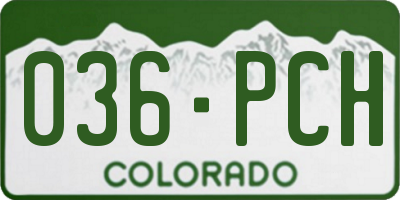 CO license plate 036PCH