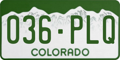 CO license plate 036PLQ