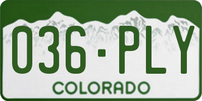CO license plate 036PLY