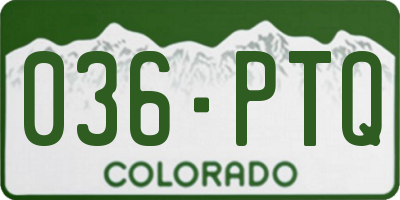 CO license plate 036PTQ