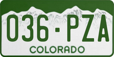 CO license plate 036PZA