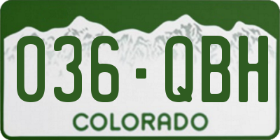 CO license plate 036QBH