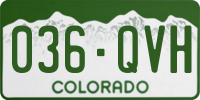 CO license plate 036QVH