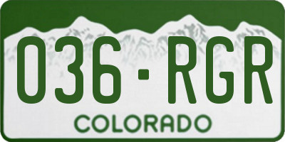 CO license plate 036RGR