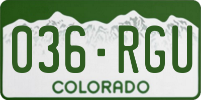CO license plate 036RGU