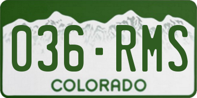 CO license plate 036RMS