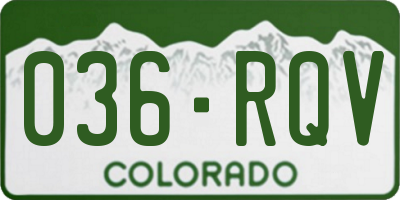 CO license plate 036RQV