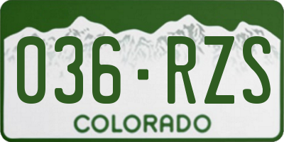 CO license plate 036RZS