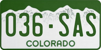 CO license plate 036SAS
