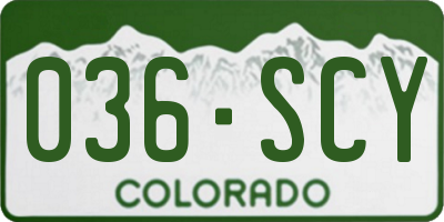 CO license plate 036SCY
