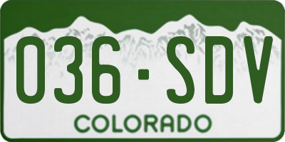 CO license plate 036SDV