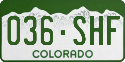 CO license plate 036SHF