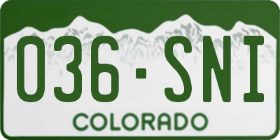 CO license plate 036SNI