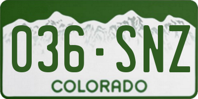 CO license plate 036SNZ