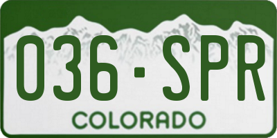CO license plate 036SPR